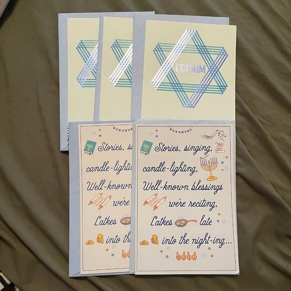 Hanukkah Greeting Cards Lot of 5 - Picture 1 of 5